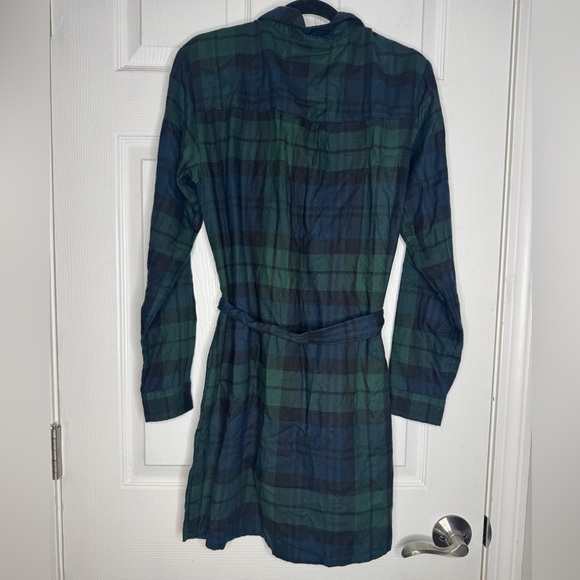 ABERCROMBIE AND FITCH NWT Blue Green Plaid Long Sleeve Shirt Dress Size Small - Picture 5 of 8